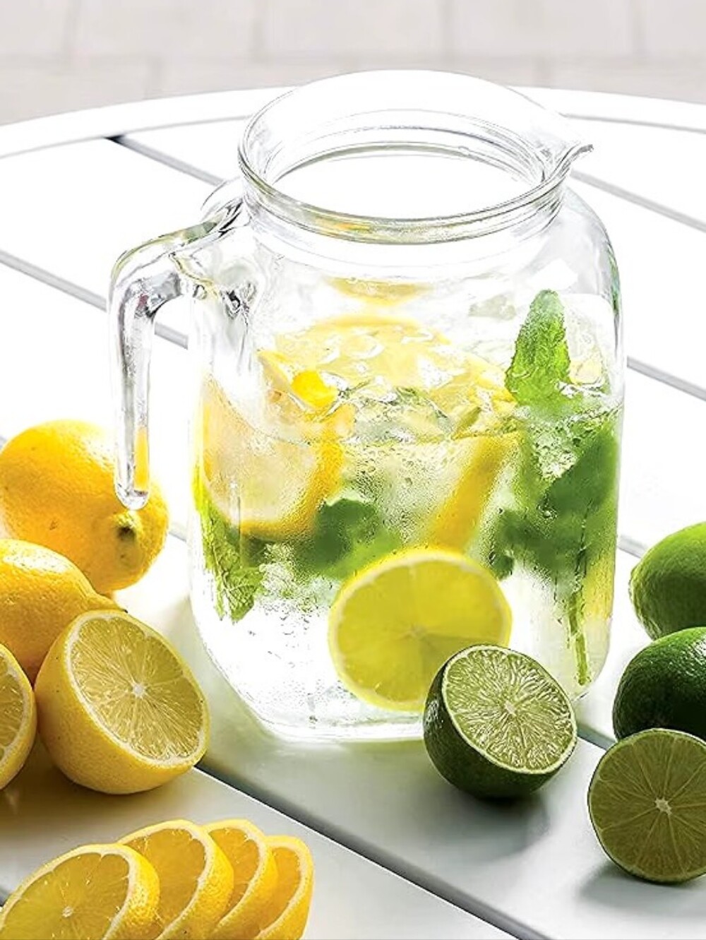 Bormiolo Rocco | Clear Glass Beverage Pitcher with Handle - 2L (No Lid)